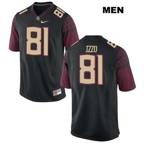Men's NCAA Nike Florida State Seminoles #81 Ryan Izzo College Black Stitched Authentic Football Jersey VXE0269KQ